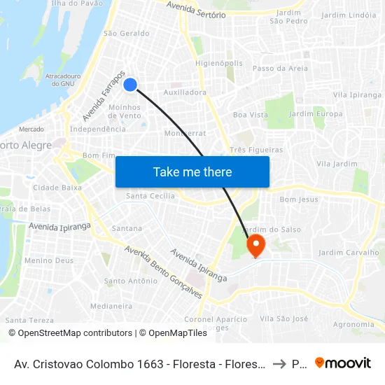 Av. Cristovao Colombo 1663 - Floresta - Floresta Porto Alegre - Rs 90560-003 Brasil to Pucrs map
