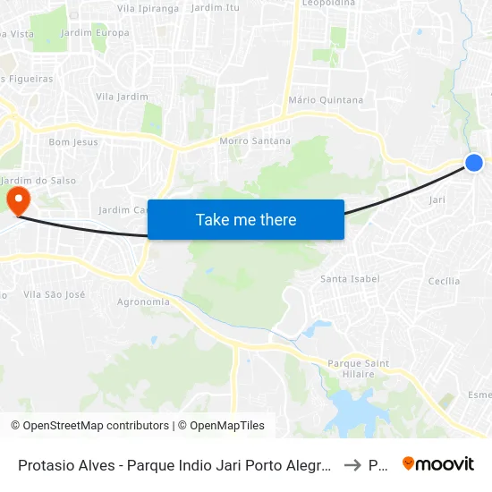 Protasio Alves - Parque Indio Jari Porto Alegre - Rs 94495-000 Brasil to Pucrs map