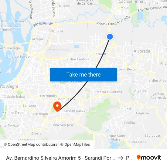 Av. Bernardino Silveira Amorim 5 - Sarandi Porto Alegre - Rs 91751-831 Brasil to Pucrs map