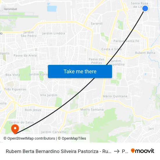 Rubem Berta Bernardino Silveira Pastoriza - Rubem Berta Porto Alegre - Rs 91160-310 Brasil to Pucrs map