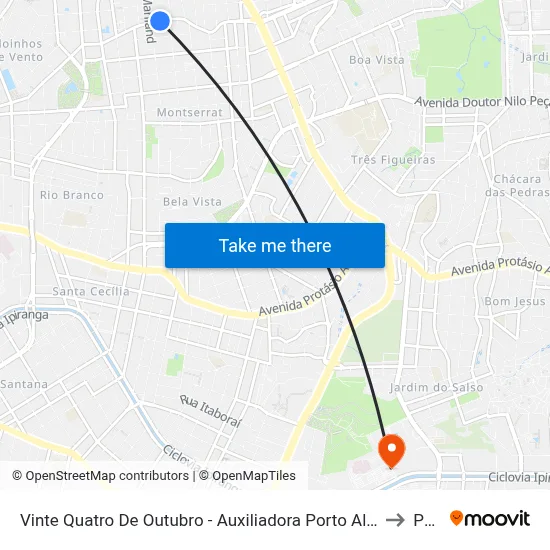 Vinte Quatro De Outubro - Auxiliadora Porto Alegre - Rs 90440-190 Brasil to Pucrs map