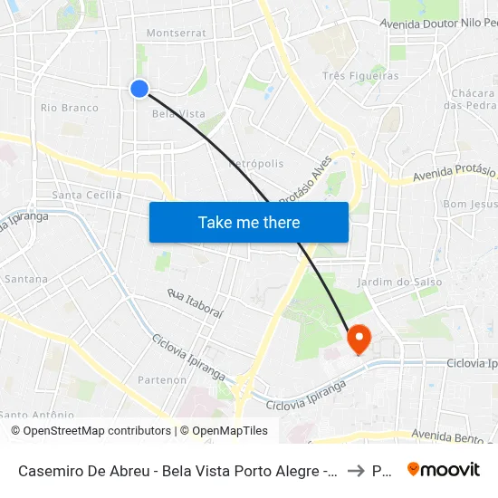 Casemiro De Abreu - Bela Vista Porto Alegre - Rs 90440-060 Brasil to Pucrs map