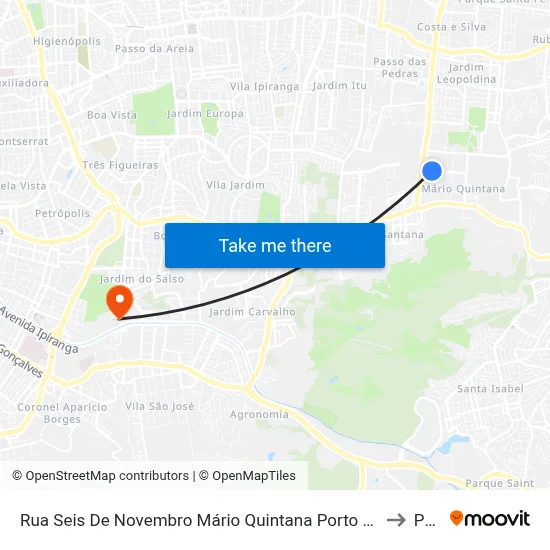Rua Seis De Novembro Mário Quintana Porto Alegre - Rs 91270-320 Brasil to Pucrs map