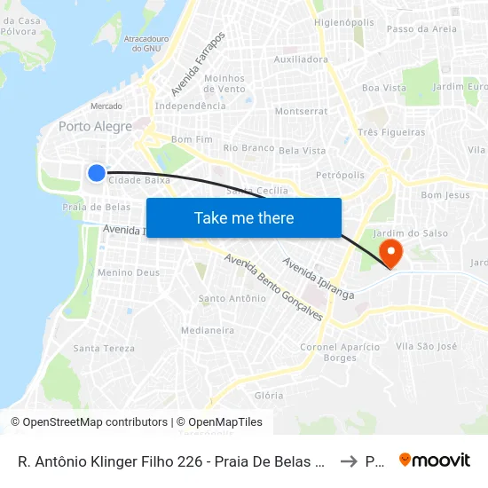 R. Antônio Klinger Filho 226 - Praia De Belas Porto Alegre - Rs Brasil to Pucrs map