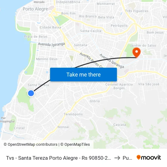 Tvs - Santa Tereza Porto Alegre - Rs 90850-250 Brasil to Pucrs map