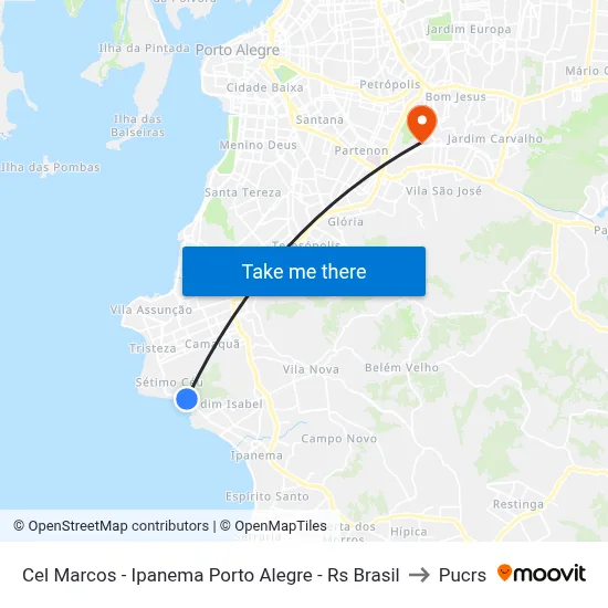 Cel Marcos - Ipanema Porto Alegre - Rs Brasil to Pucrs map