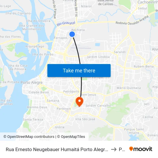 Rua Ernesto Neugebauer Humaitá Porto Alegre - Rio Grande Do Sul Brasil to Pucrs map