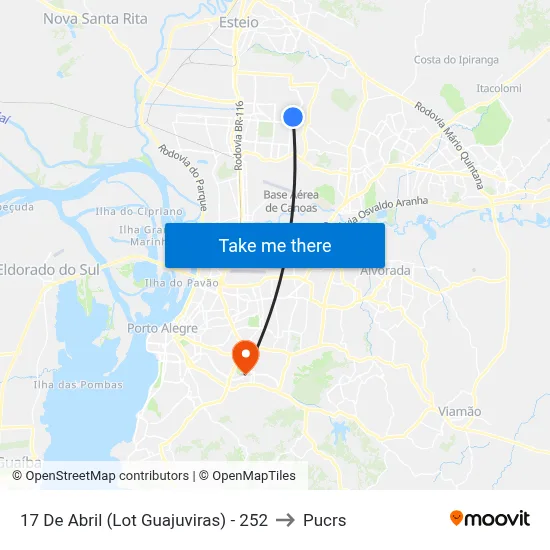 17 De Abril (Lot Guajuviras) - 252 to Pucrs map