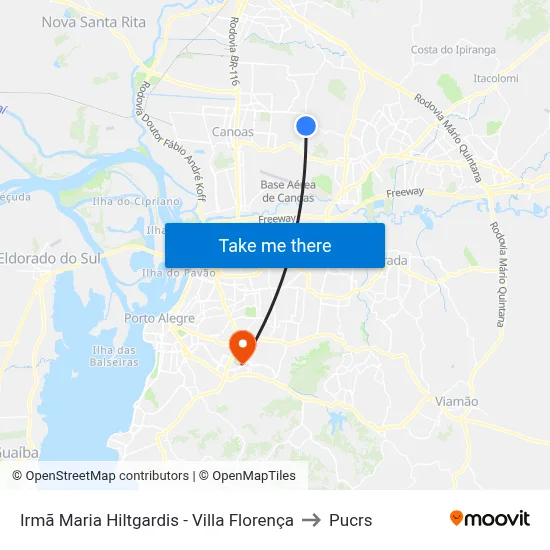 Irmã Maria Hiltgardis - Villa Florença to Pucrs map