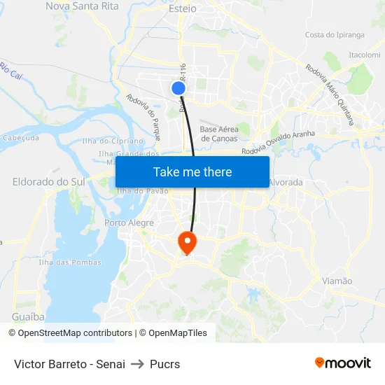 Victor Barreto - Senai to Pucrs map