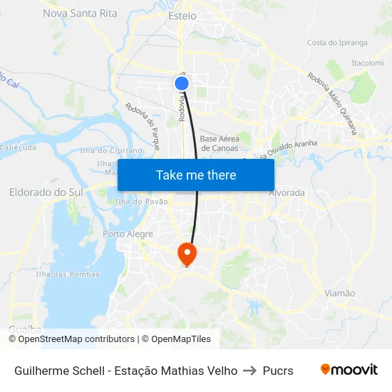 Guilherme Schell - Estação Mathias Velho to Pucrs map