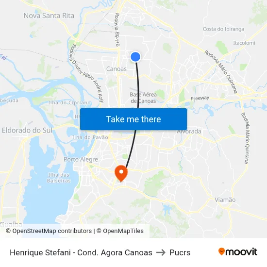 Henrique Stefani - Cond. Agora Canoas to Pucrs map