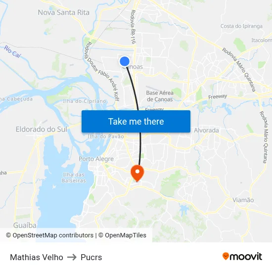 Mathias Velho to Pucrs map