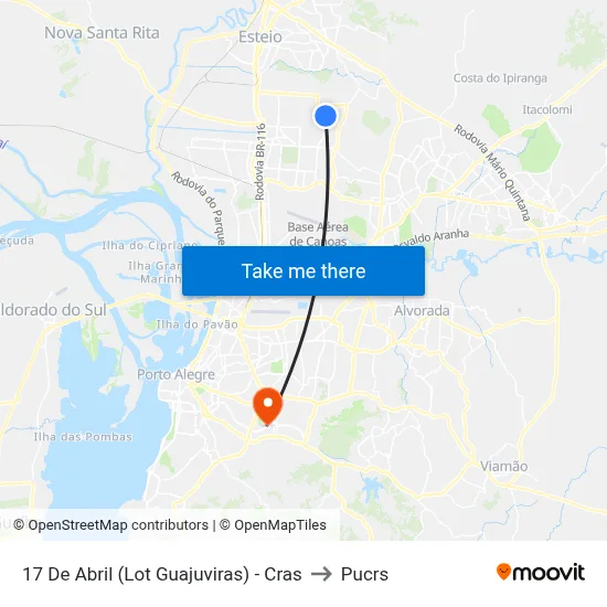 17 De Abril (Lot Guajuviras) - Cras to Pucrs map