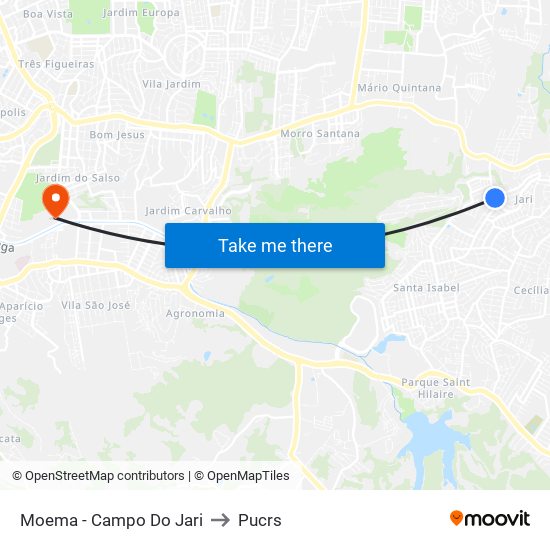 Moema - Campo Do Jari to Pucrs map