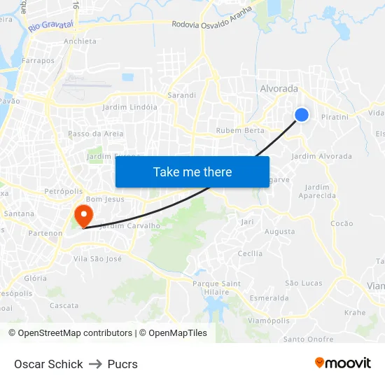 Oscar Schick to Pucrs map