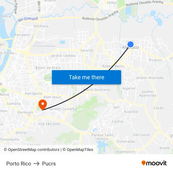 Porto Rico to Pucrs map