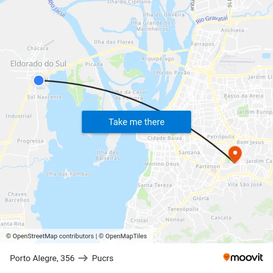 Porto Alegre, 356 to Pucrs map