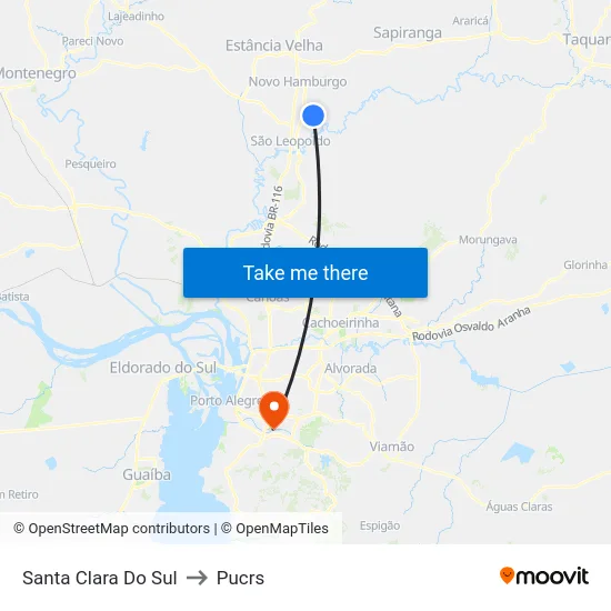 Santa Clara Do Sul to Pucrs map
