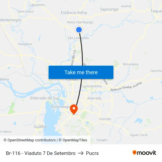 Br-116 - Viaduto 7 De Setembro to Pucrs map