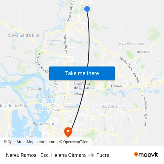 Nereu Ramos - Esc. Helena Câmara to Pucrs map
