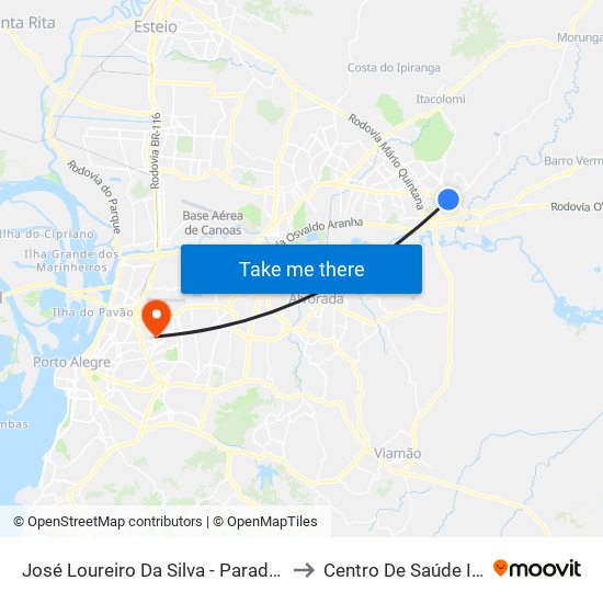 José Loureiro Da Silva - Parada 81 to Centro De Saúde Iapi map