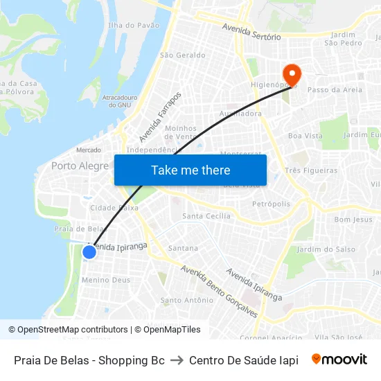 Praia De Belas - Shopping Bc to Centro De Saúde Iapi map