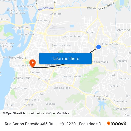 Rua Carlos Estevão 465 Rubem Berta Porto Alegre - Rs 91240-000 Brasil to 22201 Faculdade De Biblioteconomia E Comunicação map