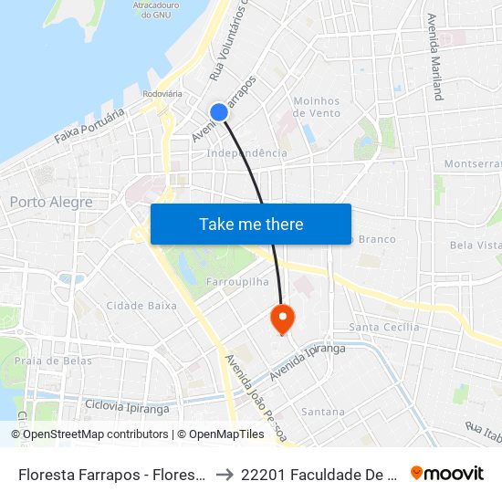 Floresta Farrapos - Floresta Porto Alegre - Rs 90220-190 Brasil to 22201 Faculdade De Biblioteconomia E Comunicação map
