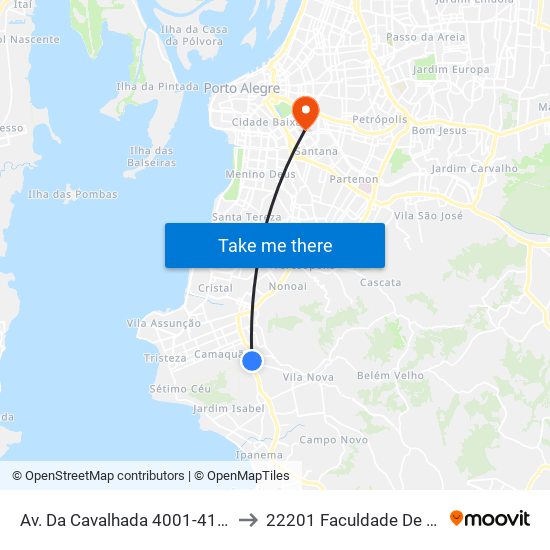 Av. Da Cavalhada 4001-4125 - Cavalhada Porto Alegre - Rs Brasil to 22201 Faculdade De Biblioteconomia E Comunicação map