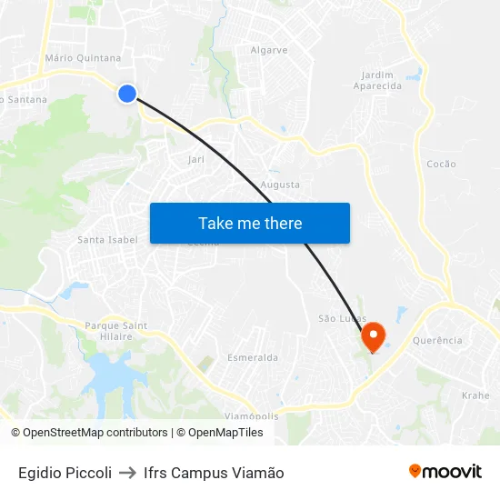 Egidio Piccoli to Ifrs Campus Viamão map