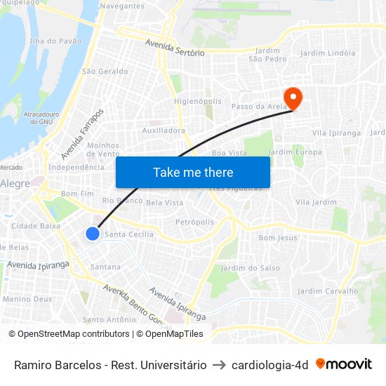 Ramiro Barcelos - Rest. Universitário to cardiologia-4d map