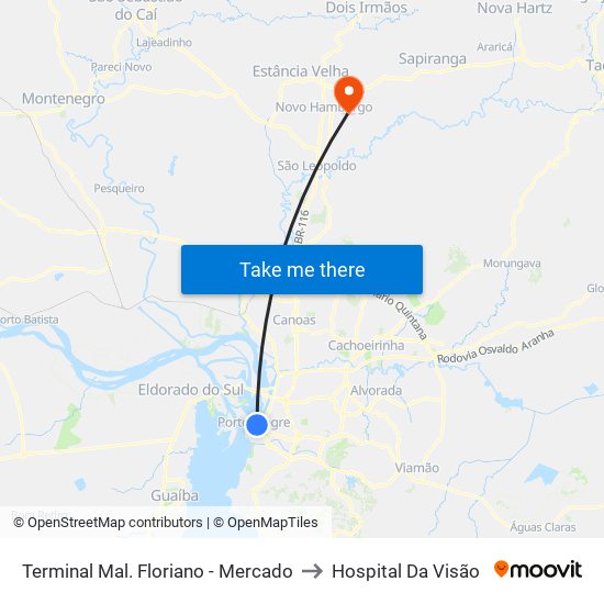 Terminal Mal. Floriano - Mercado to Hospital Da Visão map