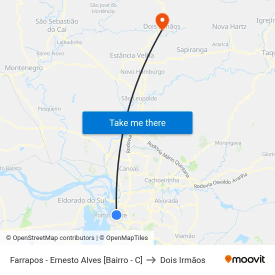 Farrapos - Ernesto Alves [Bairro - C] to Dois Irmãos map