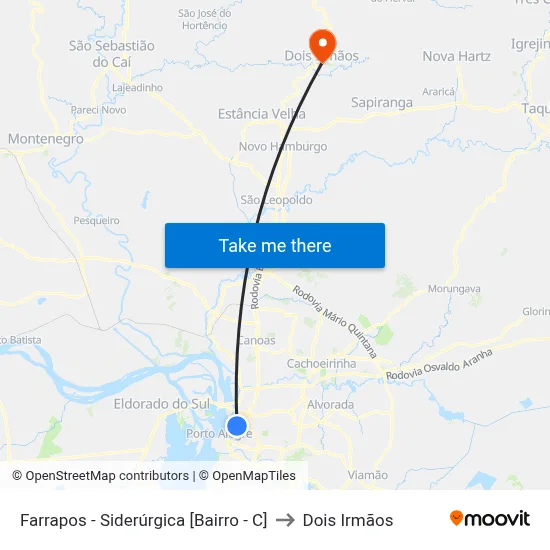 Farrapos - Siderúrgica [Bairro - C] to Dois Irmãos map