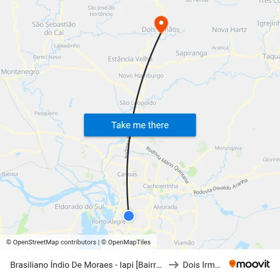 Brasiliano Índio De Moraes - Iapi [Bairro - Bc] to Dois Irmãos map