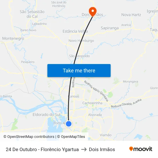 24 De Outubro - Florêncio Ygartua to Dois Irmãos map