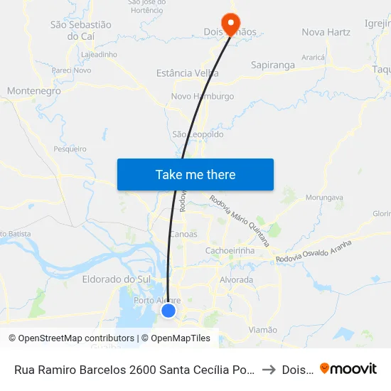 R. Ramiro Barcelos 2496 Bom Fim Porto Alegre - Rio Grande Do Sul 90035-002 Brasil to Dois Irmãos map