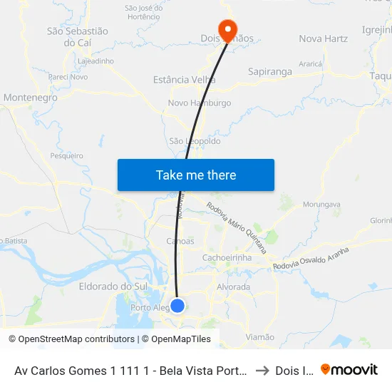 Av. Augusto Meyer 163 Higienópolis Porto Alegre - Rio Grande Do Sul 90550-110 Brasil to Dois Irmãos map