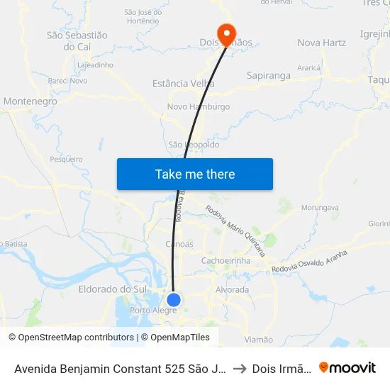 Avenida Benjamin Constant 525 São João to Dois Irmãos map