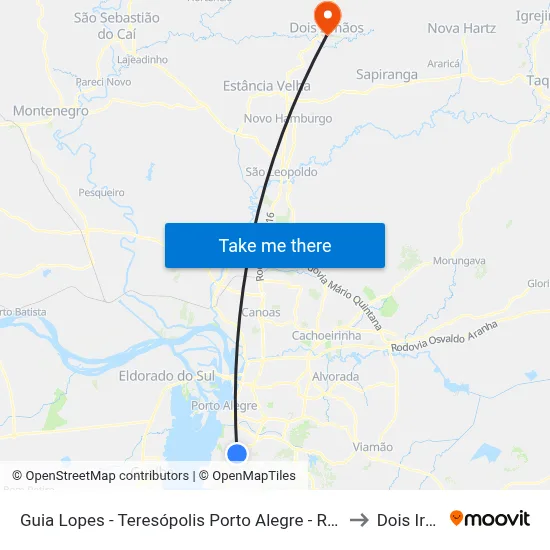 Av. Teresópolis 3368 Nonoai Porto Alegre - Rio Grande Do Sul 90870-000 Brasil to Dois Irmãos map