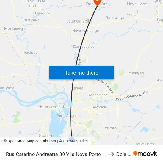 Rua Catarino Andreatta 80 Vila Nova Porto Alegre - Rio Grande Do Sul 91750 Brasil to Dois Irmãos map