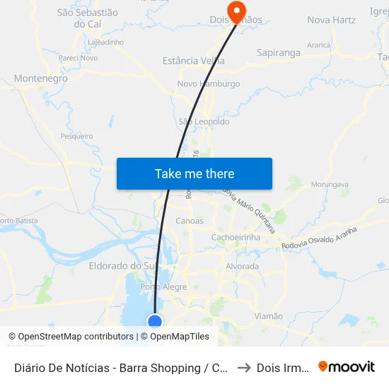 Diário De Notícias - Barra Shopping / Catamarã to Dois Irmãos map