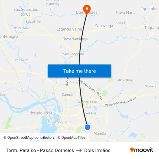 Term. Paraíso - Passo Dorneles to Dois Irmãos map