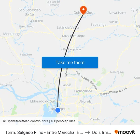 Term. Salgado Filho - Entre Marechal E Vigário to Dois Irmãos map