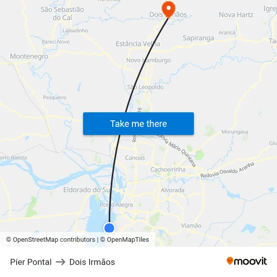 Píer Pontal to Dois Irmãos map