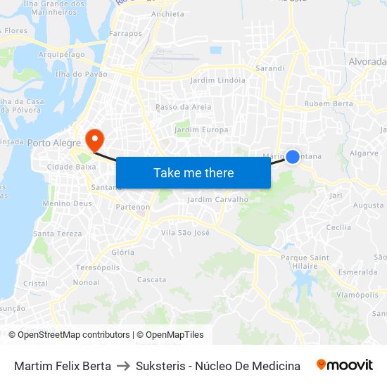 Martim Felix Berta to Suksteris - Núcleo De Medicina map