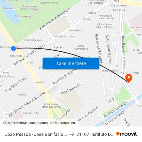 João Pessoa - José Bonifácio (Fora Do Corredor) to 21107 Instituto De Psicologia map