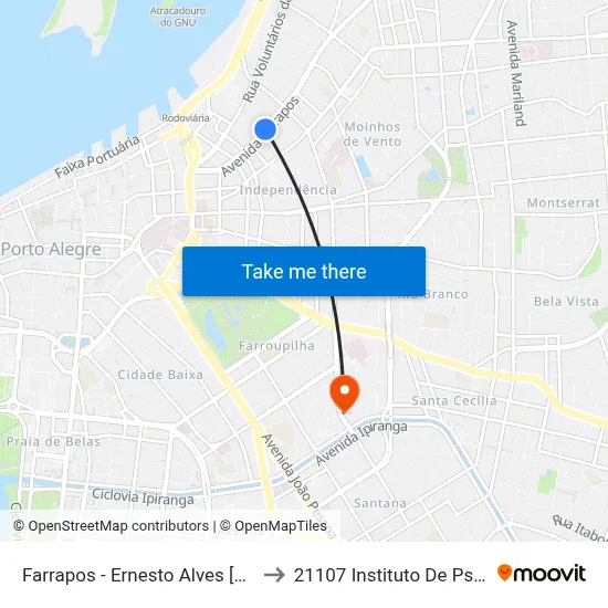 Farrapos - Ernesto Alves [Bairro - C] to 21107 Instituto De Psicologia map