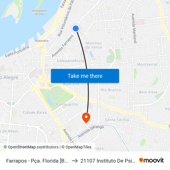 Farrapos - Pça. Florida [Bairro - B] to 21107 Instituto De Psicologia map